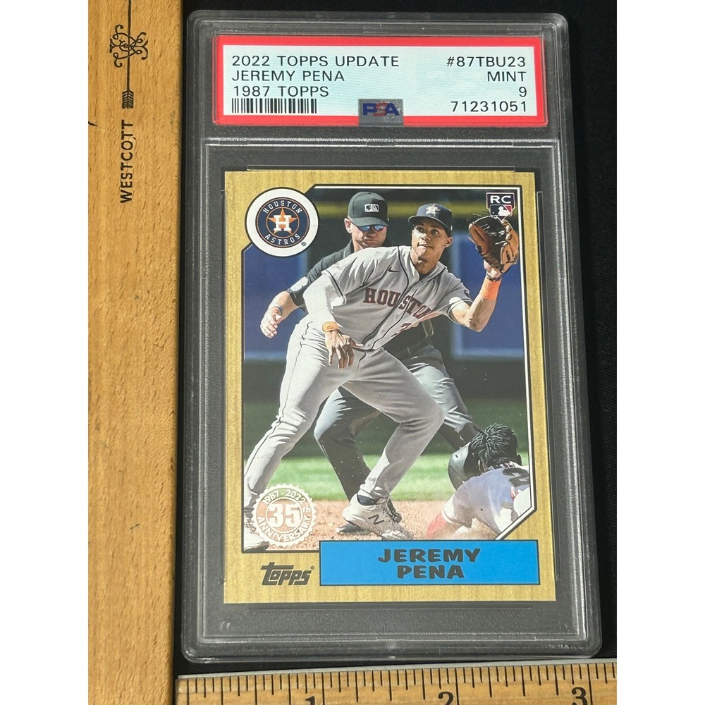 2022 Topps Update Jeremy Pena RC 1987‎ Topps Baseball Card PSA 9 Mint